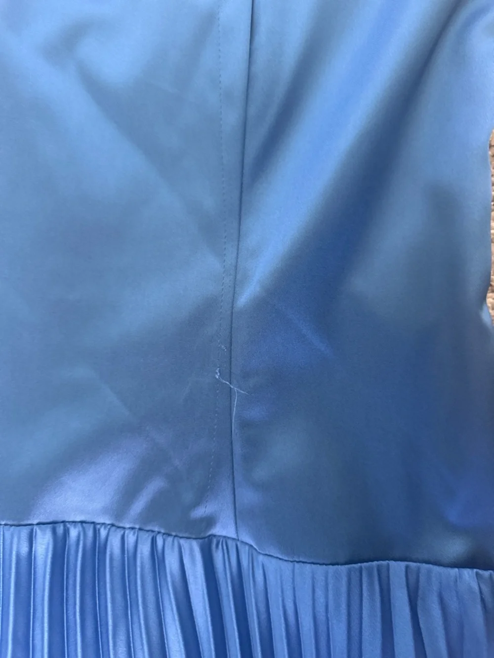 Abercrombie & Fitch NWT Strapless Satin Pleated Maxi Dress - Blue